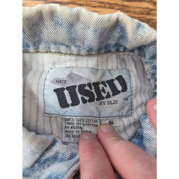 Vintage Get Used Elie jean jacket oversized sz Small - Picture 2 of 5